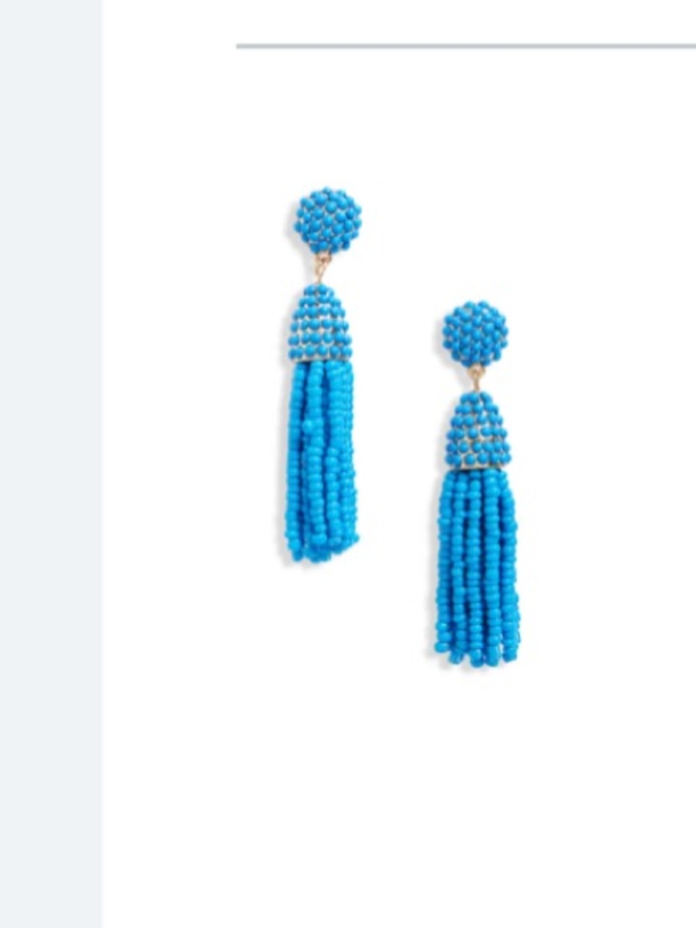 BaubleBar Mini Piñata Tassel Drop Earrings in bright blue